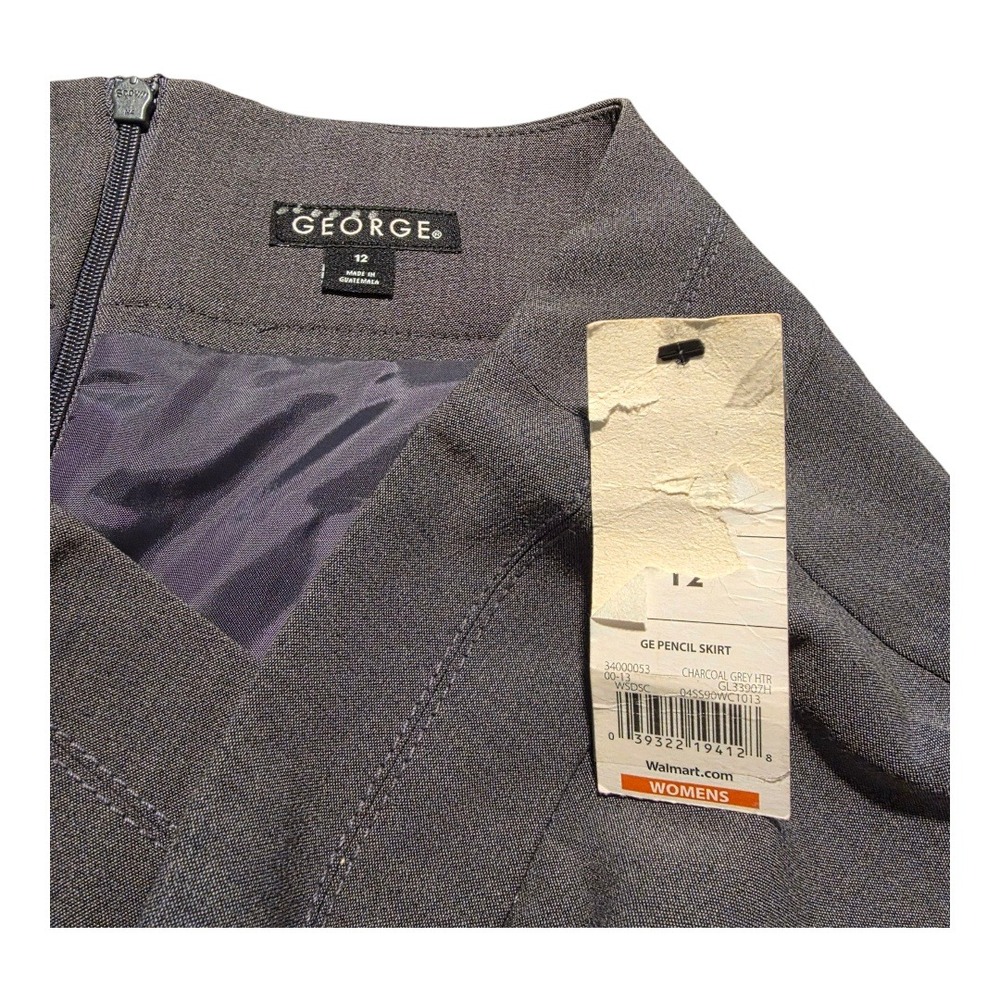 George Women's Size 12 Charcoal Grey Heather Pencil Skirt Business Casual New - Picture 3 of 8